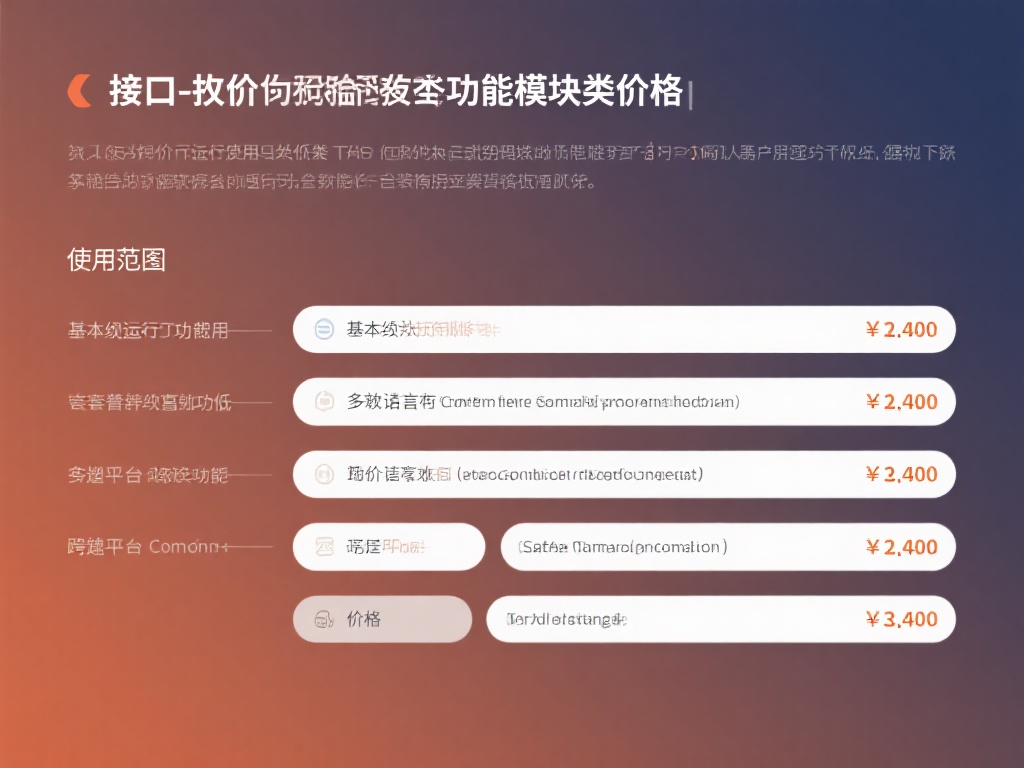 技术服务的使用范围
接口的收费一般按照功能模块来