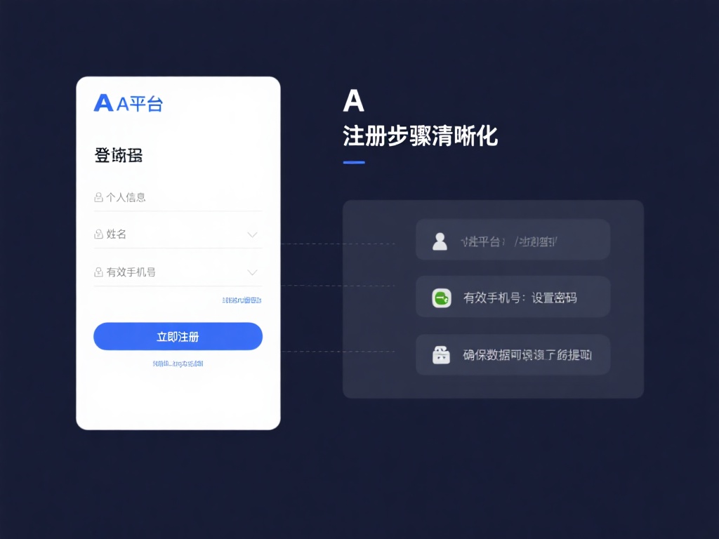 注册步骤清晰化：以A平台为例，点击“立即注册”后进
