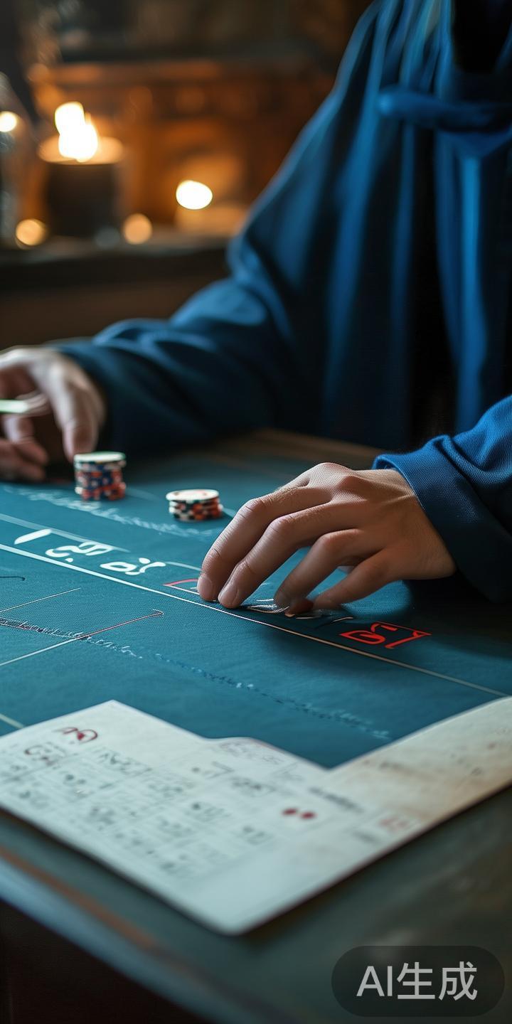 趋势追随法：观察庄闲胜负的趋势，顺势投注。例如，连